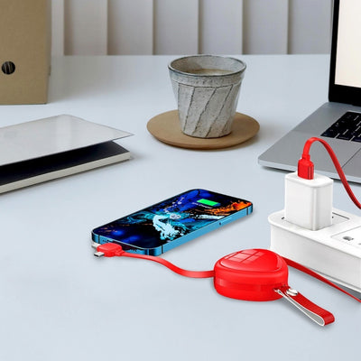 TrioCharge-3N1 Retractable Charger-DKG - PINK