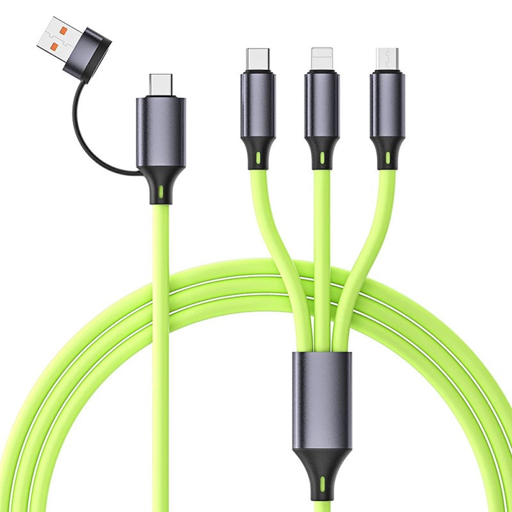 3P Experts Bold Dual 4 N 1 Charging Cable - GREEN