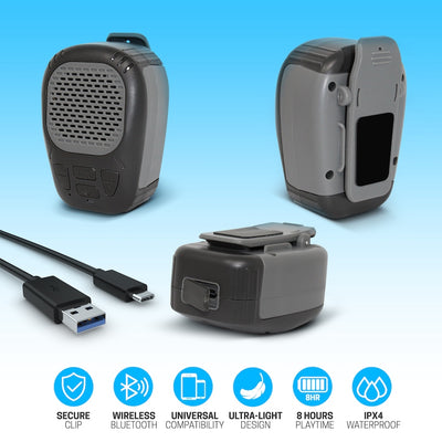 BOGO! Universal Rugged Wireless Clip Speaker