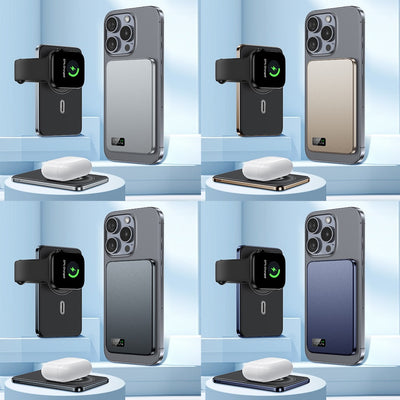 3-in-1 Magnetic Wireless Charger - BLUE