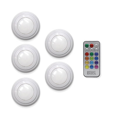 5 Pack Color Changing Wireless LED Lights w/ Remote Control